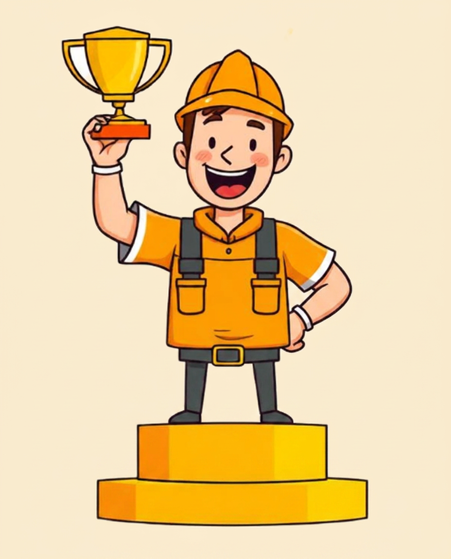 Randy holding a trophy